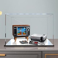 2cm Walnut Wood Grain Display Box, Coffee Black high-end countertop Display Box, Suitable for Lego 7