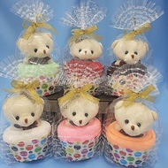 Cute Cupcake Bear Towel Gift Kids Goodie Bag Gifts Children Day Gift Teachers Day Gift Wedding Gift Door Gift