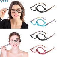 YVE Rotating Makeup Reading Glasses, Vision Care Colourful Frame Folding Eyeglasses, Fashion +1.50~+