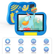 10.1-Inch Android 14 Kids Tablet: 4GB+128GB (1TB Expandable), A523 Octa-Core 2.0GHz, 1280*800 IPS HD
