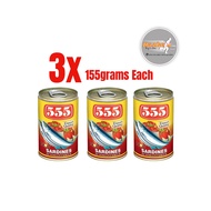 555 SARDINES IN TOMATO & CHILLI SAUCE / 155g / 3X by Bazkets