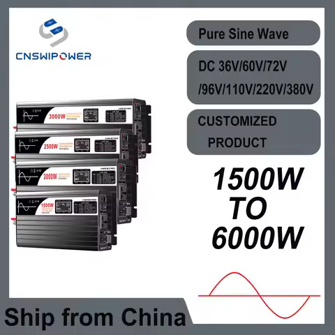 Inverter 380V 1000W 2000W 2500W 3000W 3200W 5000W 6000W Pure sine wave Solar Power inverter AC 60V/7