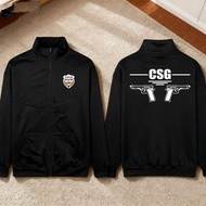 HOT CSG Security Design Zipped Hoodie ไมโครไฟเบอร์คลาสสิก Hoodie ผู้ชายผู้หญิง Unisex M-3XL