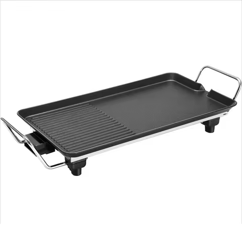 220V Electric Grill Non-stick Home Appliance DIY Barbecue Food Frying Pan Plate Fast Heating Grill P