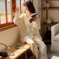 Summer Postpartum Clothing Spring and Autumn Style Pure Cotton Gauze Maternity Pajamas Thin Full Cot