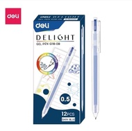 Hộp 12 cây bút gel nước Deli EG118 ngòi 0.5mm xinh xắn nhanh khô viết đều trơn tru nhiều mực