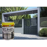 5L ( MATT BLACK ) HEAVY DUTY Brand Metal Paint Matt Black Cat Besi Hitam Mati 5 Liter