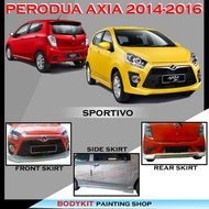 PERODUA AXIA 2014 -2016 SE SPORTIVO STYLE FULLSET SKIRTING (FRONT SKIRT,SIDE SKIRT, REAR SKIRT) -MATERIAL FIBER BODYKIT