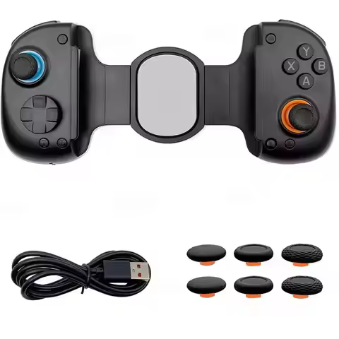 A98T D8 Wireless Gamepad Telescopic Joystick, Type-C Wired/BT Mobile Phone Controller, For PS Remote