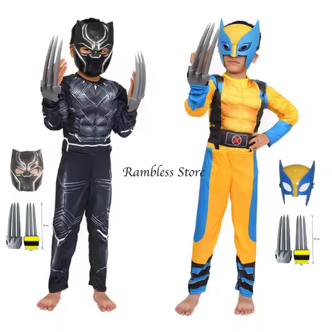 Children Movie Superhero Cosplay Costumes Hero Jumpsuits with Pectoral Mask Paw Kids Boy Carnival Pa