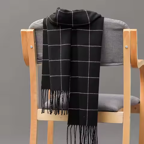 Winter Men Scarf Keep Warm Cashmere Scarves Casual Fashion Brand Designer Pashmina Neckerchief Tasse