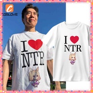 Anime Game Pretty Derby Narita Top Road “I LOVE NTR” Fan Made T-shirt Summer Daily Outfits Top Cospl