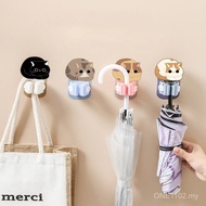Bathroom Mop Hook Perforation-Free Cartoon Style Self-Adhesive Mop Clip Broom Wall-Mounted Mop Hange