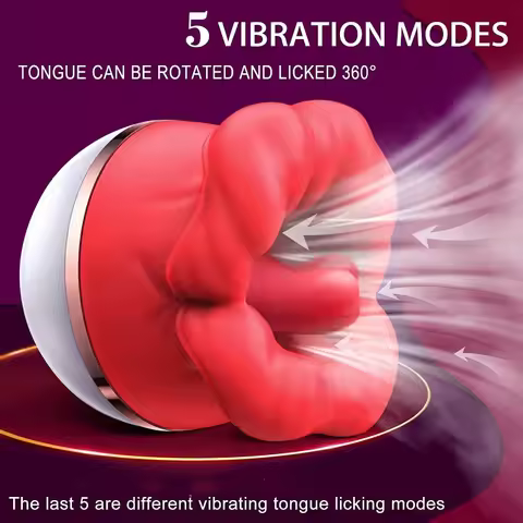 1pc Rose Red Lips Vibrator Vagina Tongue Clitoral Stimulator g-spot Massager Female Masturbator Adul
