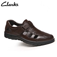 Clarks_Collection Hapsford Cove Mens Cal รองเท้าหนังส้นแบนสีน้ำตาล