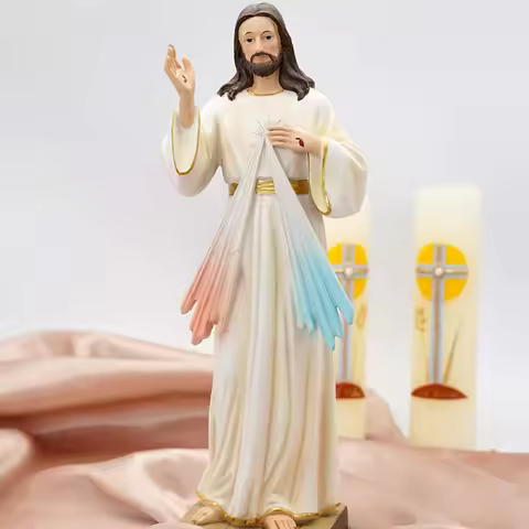 God's Mercy Catholic Statue Figurine Family Prayer Ornaments Jesus Christ Home Decoration Resin Craf