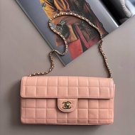::CHANEL:: Vintage Chocolate Bar 冰塊格粉膚色腋下鏈包 冰格包 冰塊包