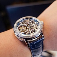 OBLVLO 歐弗洛  立體解構方鑽陀飛輪腕表-海洋藍