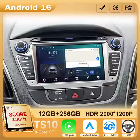 Android 15 Car Radio Player Carplay Multimedia WIFI Bluetooth for Hyundai IX35 Tucson 2 LM 2009-2015