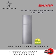 SJ-RX38E-SL2 2 DOORS S-POPEYE REFRIGERATOR - 2 YEARS MANUFACTURER WARRANTY + FREE DELIVERY