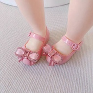 melissaˉWhite Purple Pink Black Summer Children's Shoes 2024 New Girls' Sandals Soft Bottom Diamond Bow Velcro Closed Toe Baby Children's Jelly Shoes