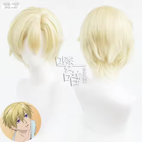 Tamaki Suoh Cosplay Wig Anime Ouran High School Host Club 30CM Gold Heat-resistant Synthetic Hair Co