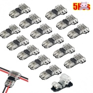 SOONA 1/5Pcs Pluggable Wire Connector, 2 Pin T Type Electrical Cable Crimp,  No Stripping Low Voltag