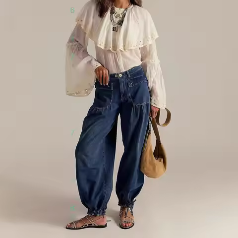 Vintage Loose Jeans for Women Casual Denim Pants Baggy Trousers Spring Summer