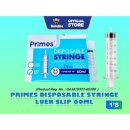 (1 pieces)PRIMES 60ML Disposable Syringe Sterile Luer Slip/Luer Lock