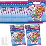 Unique Paw Patrol Party Favor Bags Set - 16 Girl Paw Patrol Goodie Bags, Checklist - Skye Paw Patrol Birthday Decorations Girl, Paw Patrol Everest and Skye Birthday Decorations