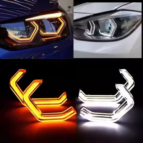 For BMW New 12V Automotive Headlights White Crystal Iconic Light Emitting Diode LED Angel Eye Ring U