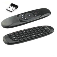 C120 2.4 Ghz Air Mouse Wireless Mini Keyboard GYRO Air Fly Mouse and Keyboard Combo for Android TV Box และ Computer HTPC (Black)