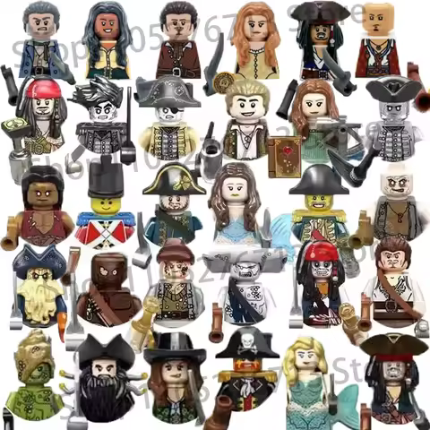 Classic Movie Pirates of the Caribbean Figures Building Blocks Sets Captain Jack Sparrow Davy Jones 
