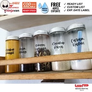 BP 92pcs Sticker Label Dapur/Kitchen Style Font | Waterproof | BAHASA/ENGLISH