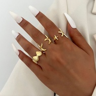 Fashion ring set 3pcs starfish shell set rings jci117 (1H2)