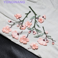 YONGWANG Begonia Flower Embroidery Patches, Exquisite Handmade Clothes Appliques, Clothes Accessory 