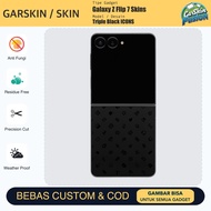 Galaxy Z Flip 7 Triple Black ICONS Anti Scratch Protector Case | By Fusion | Code - 14F4