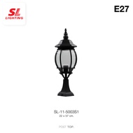 SL LIGHTING | Post Light โคมไฟหัวเสา รูปแบบสไตล์ Classic สีดำ E27 รุ่น SL-11-5003S1