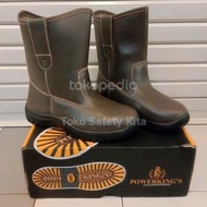 sepatu safety power kings tazmania coklat original kulit asli