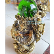 Five Dragons Chau Bronze RxC:23×30cm, weight 4.5kg - Five Dragons Adoring Jade