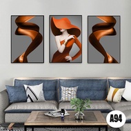 Wall painting set of 3 girl paintings A94 CHOOSE FRAME