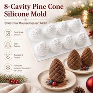 8-Cavity 3D Pinecone Silicone Mold for Christmas Cake, Jelly, Chocolate, Soap, Candle & Bath Bomb DI