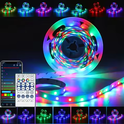 RGB-IC LED Strip Light Music Sync Magic Color LED Lights 1m-30m Bluetooth App Control Flexible Lamp