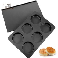 6 Cup Cupcake Pan with Lid English Muffin Pan with Lid Nonstick Baking Tray