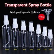 1pc 10ml 30ml 50ml 100ml Refillable Transparent Empty Spray Bottles Travel Plastic Perfume Atomizer Cosmetic Containers