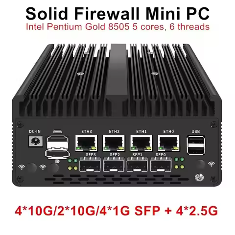 Aittact Mini Firewall PC 13th Gen Intel i5/i7 10G SFP 4x2.5GbE DDR5 5G SIM for OPNsense Industrial R