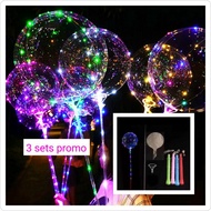Ready stock Full SET bobo balloon 20" 24"  transparent balloon belon transparent bouquet birthday le