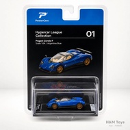 PosterCars Hypercar League Collection Pagani Zonda F Biru 1:64 - Diecast Koleksi Pagani
