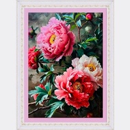 Peony embroidered painting MN0438, size 50 x 68 cm