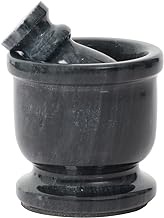 Radicaln Marble Mortar and Pestle Set Black Palm Size 2.5" Handmade Portable Mortar and Pestle | Marble Kitchen Accessories for Indian Spices and Seasonings Set, Altar Supplies and Grinding Spices
